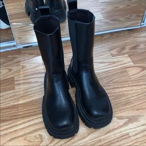 Black chunky boots